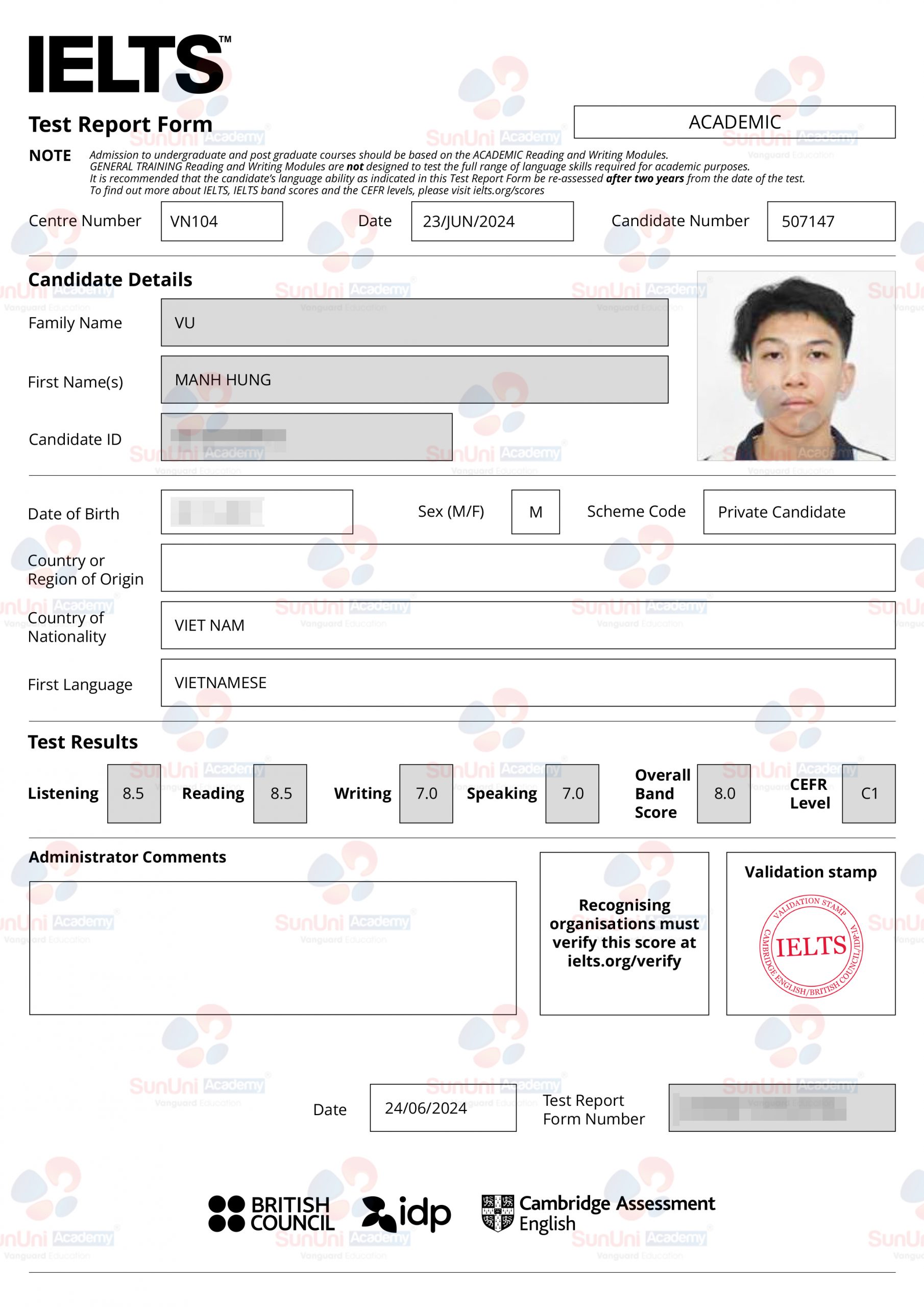 IELTS 8.0