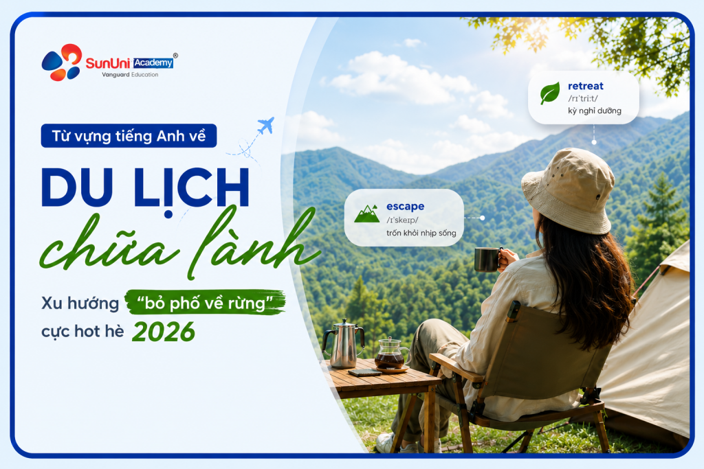 Tổng hợp từ vựng tiếng Anh về chủ đề Du lịch: Xu hướng “Healing Tourism” cực hot hè 2026