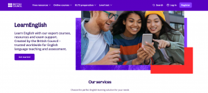 Giao diện trang chủ luyện nghe British Council LearnEnglish