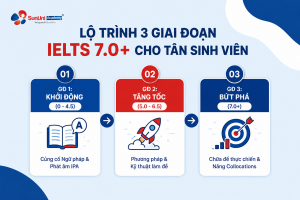 3 giai đoạn trong lộ trình học IELTS bứt phá cho tân sinh viên - SunUni Academy
